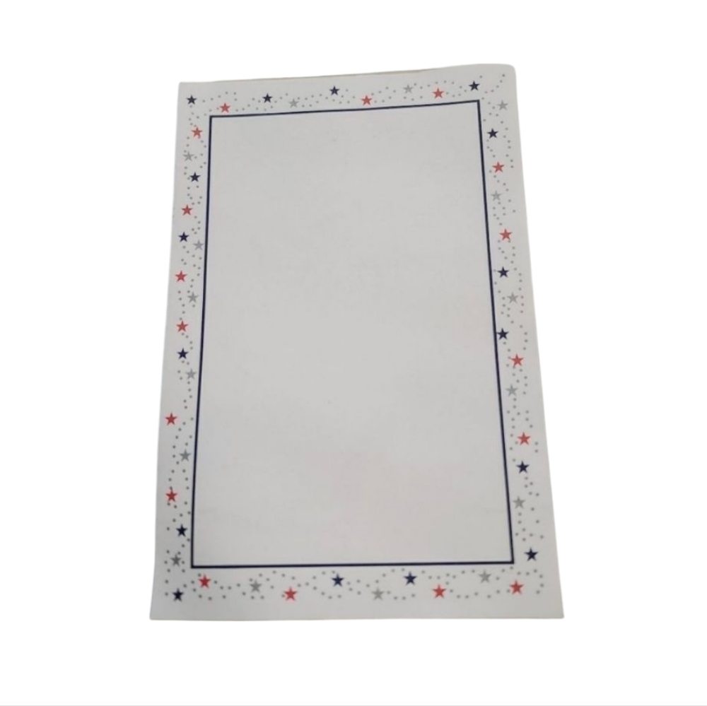 Vintage 90s American Red White Blue Stars Stationary Notepad